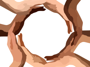 Hands joining together in Circle