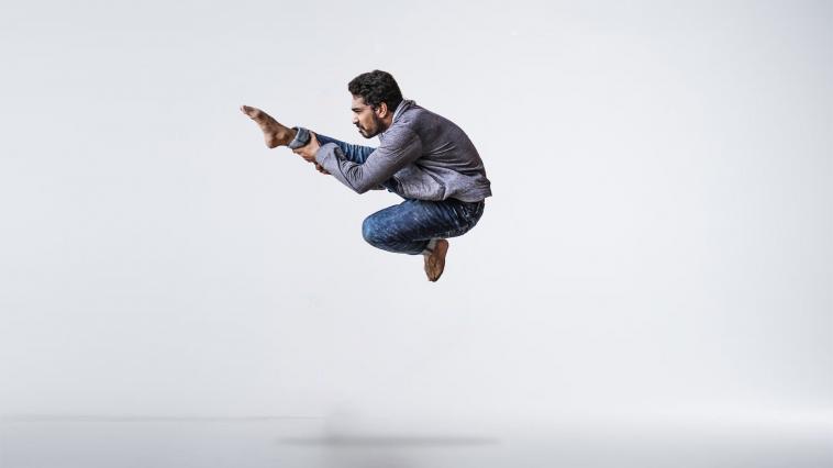 male dancer jumping in the air